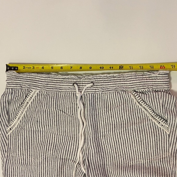 Jolt Linen Blend Striped Wide Leg Black and White Pants - Picture 9 of 16